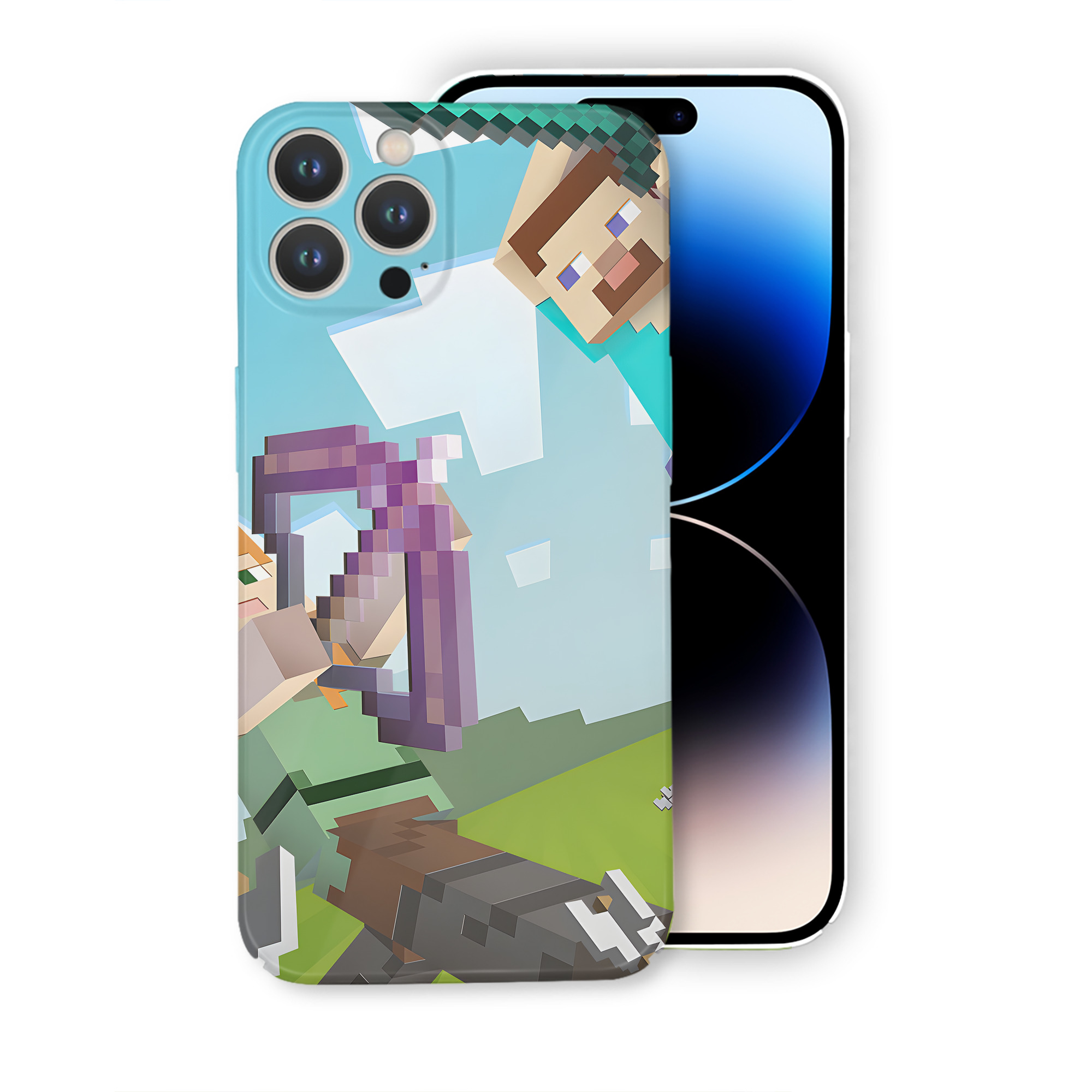 （画像用） マインクラフト ブロックの世界 Minecraft MC Block world 【iPhone 14シリーズ対応】ハードケース